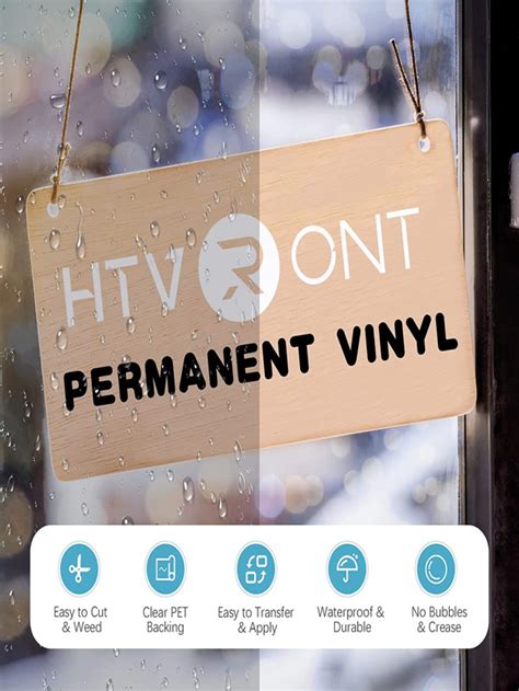 Htvront Permanent Vinyl Adhesive Vinyl X Ft Vinyl Roll Easy To