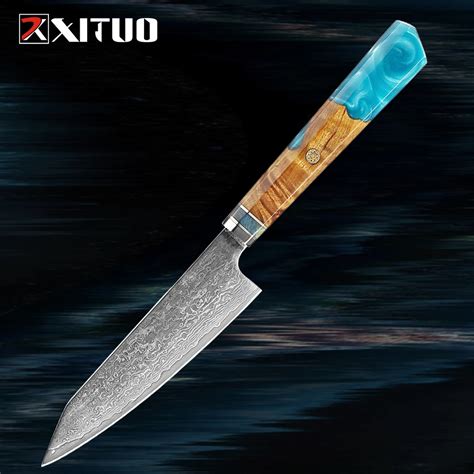 Cuchillo Utilitario Japon S De Damasco Pulgadas N Cleo De Corte De Vg