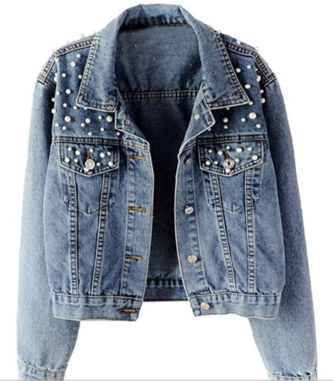 Personalized Pearl Denim Jacket Le El New York