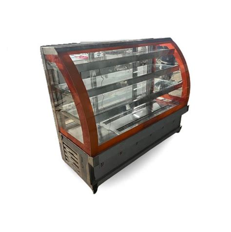 Rectangular Stainless Steel Bend Glass Display Counter For Bakery And