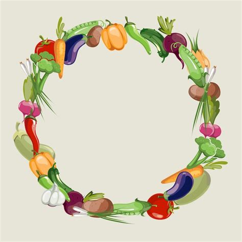 Premium Vector Farm Ripe Vegetables Frame
