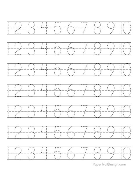 Number Tracing Sheets