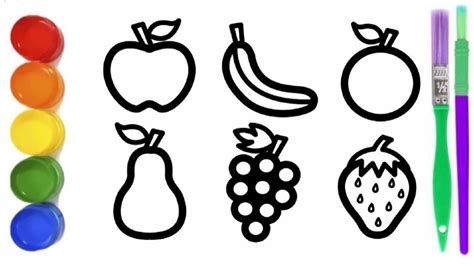 Drawing Fruits for Kids / Easy Drawing / Kids Song in 2022 | Easy drawings, Fruits for kids ...