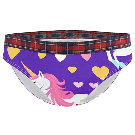 Brief Underwear Bikini Panties For Women Bikini Underwear Xxl Purple Background And Unicorn