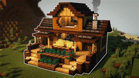 Minecraft How To Build A Survival Farmhouse Tutorial Youtube