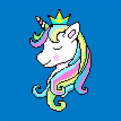 Pixel Art Einhorn Premium Vektor