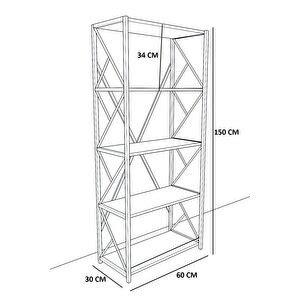 Tedarik Center Eko 5 Raflı Metal Kitaplık Modern Kitaplık Ofis Rafı Çok