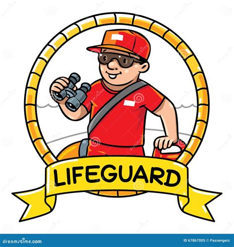 Funny Lifeguard Emblem Profession Abc Series Stock Vector