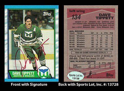 Dave Tippett Signed 1989 Topps #134 Hartford Whalers Trading Card SL ...