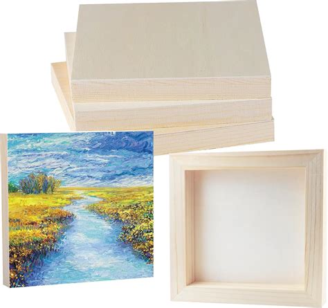 Amazon Bright Creations 6 Pack Unfinished Wood Canvas Boards For