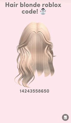 Hair Blonde Code Roblox En Arte Del Cabello Pelo Bonito