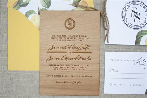 Elegant and Rustic Wood Engraved Wedding Invitations