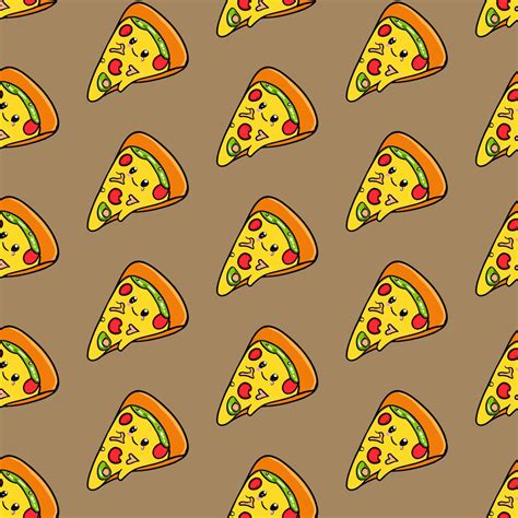 Vector Seamless Pizza Pattern 19900991 Vector Art At Vecteezy