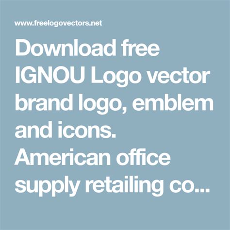 Download free IGNOU Logo vector brand logo, emblem and icons. American ...