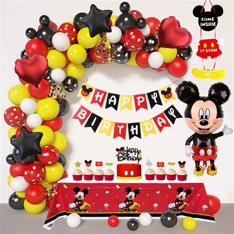 Buy Mickey Mouse Birthday Decorations Balloon Arch Garland Kit Happy