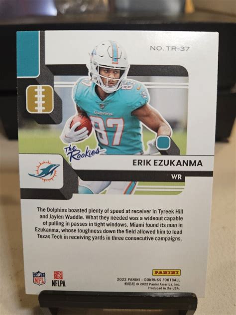 Erik Ezukanma 2022 Donruss The Rookies 37 Rookie RC Dolphins WR EBay