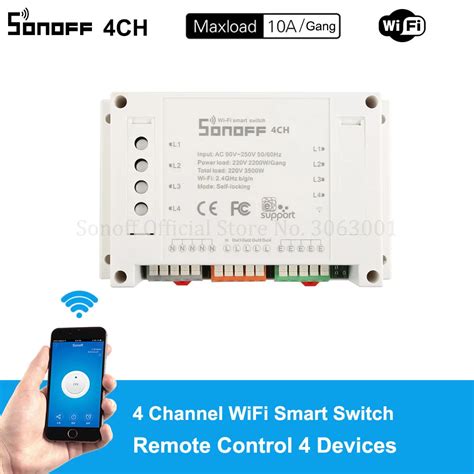 Sonoff 4ch 10agang Wifi Smart Switch 4 Gang Four Channel Remote Wifi