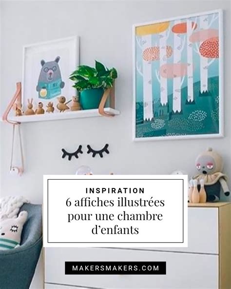 Inspiration 6 affiches illustrées pour une chambre d enfants avec