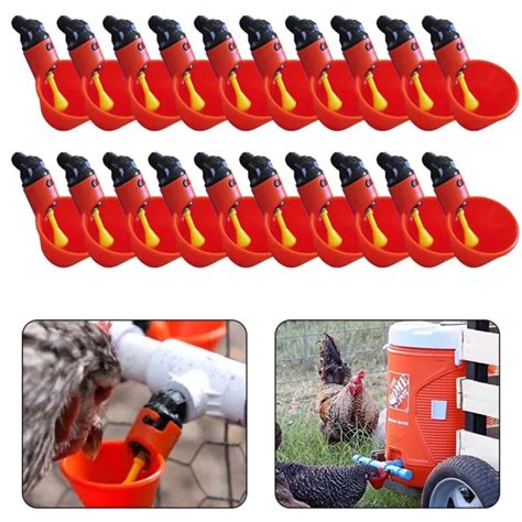 20 PIÈCES TASSES à boire eau potable mamelon poulet oiseau volaille