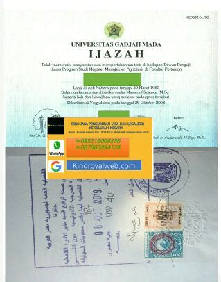 Legalisir Ijazah Kedutaan Mesir King Royal