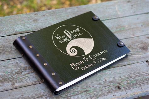 Personalized Wedding Guest Book Wooden Halloween Wedding Guest Book