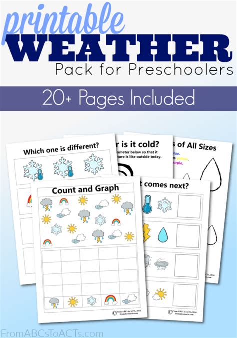 Printable Preschool Weather Activity Pack From Abcs To Acts