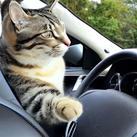 Cat Driving Car Stable Diffusion