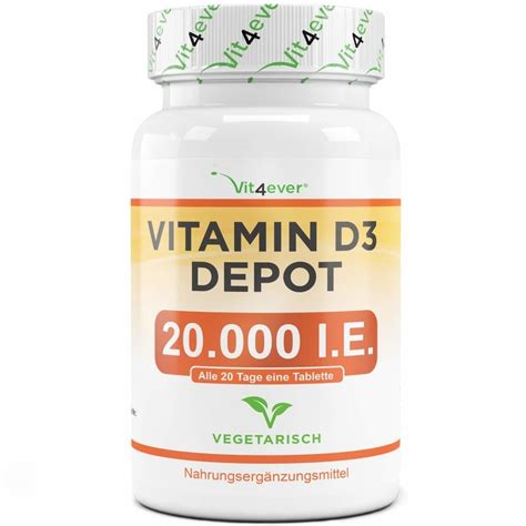 Vitamina D3 Depot 20 000UI 240 Comprimidos Vegan