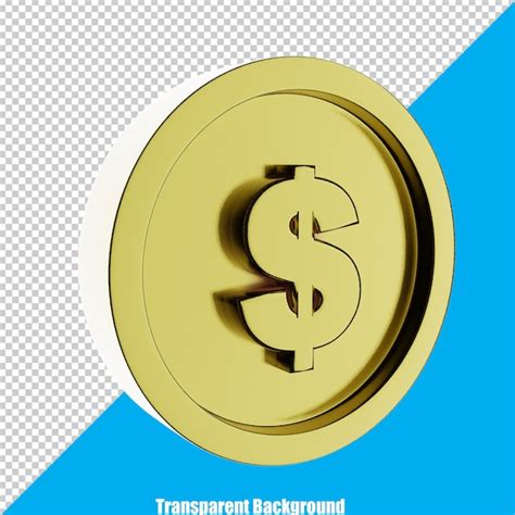 Premium Psd D Stylized Gold Coin On Transparent Background