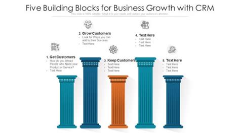 Five Building Blocks For Business Growth With CRM Ppt PowerPoint