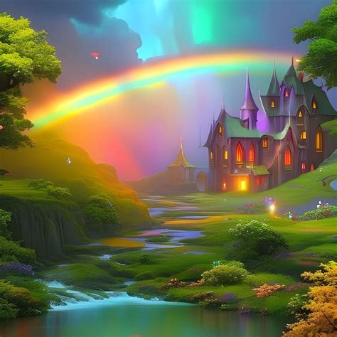 Soft Delicate Concept Art Rainbows In The Evening After A Storm Fairy