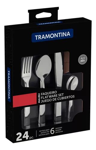 Faqueiro Tramontina Malibu Em A O Inox Liso P S Original Mercadolivre