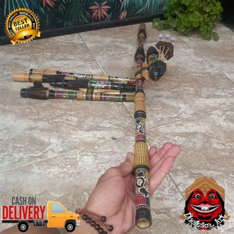 Jual Sumpit Sumpitan Bambu Motif Tulis Antik Senjata Tradisional