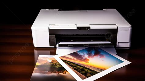 An Hp Printer With Photos And Paper Near It Background, Print Off ...