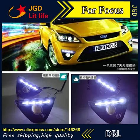 Free Shipping 12V 6000k LED DRL Daytime Running Light For Ford Focus