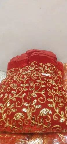 Embroidered Red Velvet Embroidery Fabric At Rs Meter In Patna Id