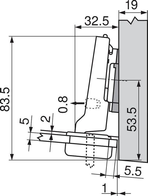 Blum 75t4300 94 Degree Clip Top Glass Door Hinge Self Close Inset