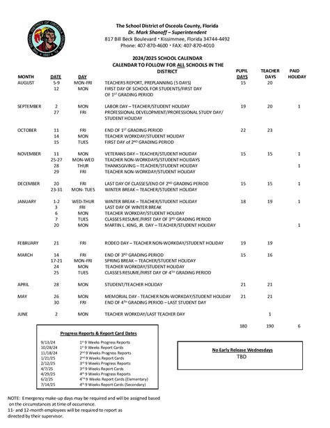 Osceola County School Calendar 2025 26 Pdf - Alia Louise