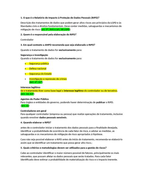 São Etapas De Elaboração Do Ripd - Elaboração do RIPD: Diretrizes e Práticas | PDF