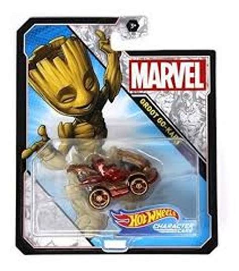Carrinho Hot Wheels Character Cars Marvel Groot Go Kart Gfn Mattel Carrinho De