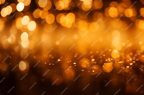 Premium Photo Golden Bokeh Lights Background