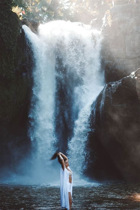 Free Images Sea Rock Waterfall Woman Wave Female Lady Body Of