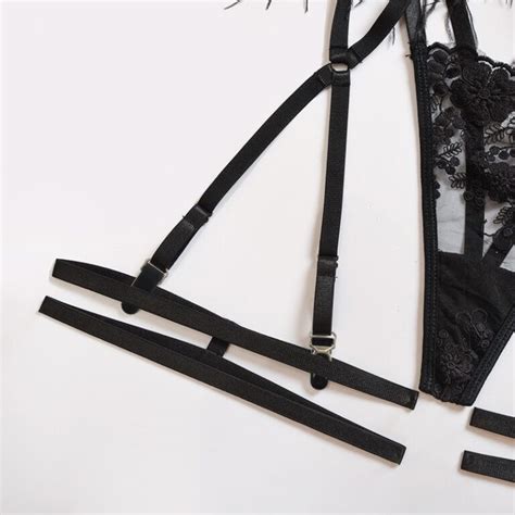 Feather Sexy Transparent Lingerie Pcs Set Power Day Sale