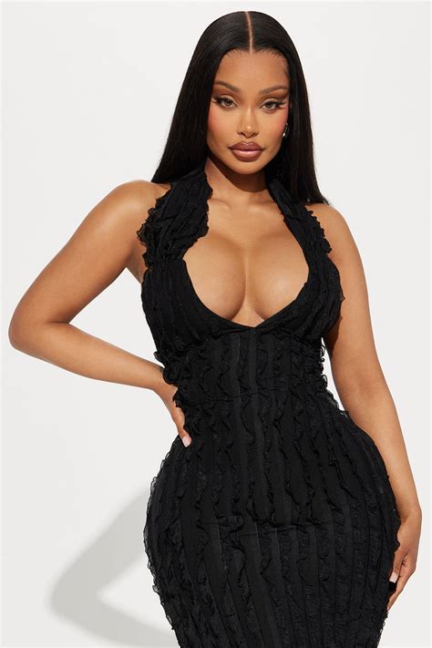 Ivy Textured Maxi Dress Black Fashion Nova Dresses Fashion Nova