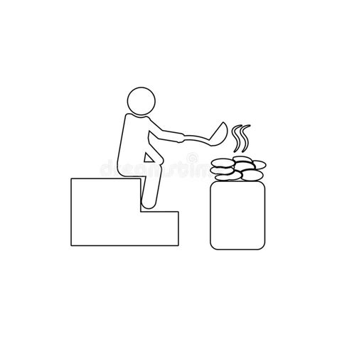 Man In The Sauna Outline Icon Bathroom And Sauna Element Icon Premium