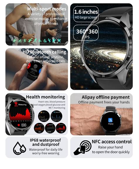 GT4 PRO+ Smart Watch Men 1.6inch Large Screen Bluetooth Call NFC ...