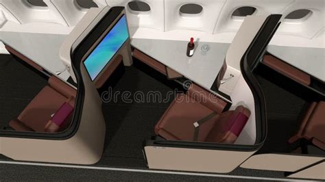 Luxury Business Class Suite Interior Reclining Seat Transfer Into Fully Flat Bed Stock Footage