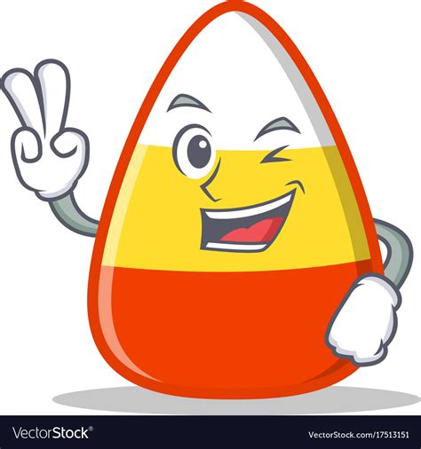 Two Finger Candy Corn Character Cartoon Royalty Free Vector