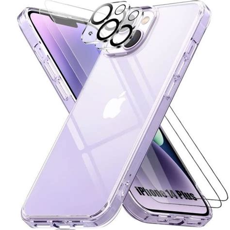 Coque TPU pour iPhone 14 Plus 6 7 3 Verres Trempés et 2