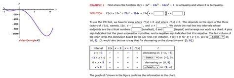 Solved Find Where The Function Fx 3x4 24x3 162x2 Is